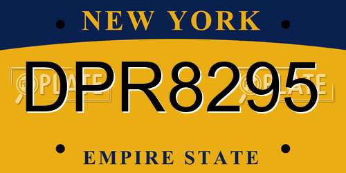 DPR8295 New York License Plate