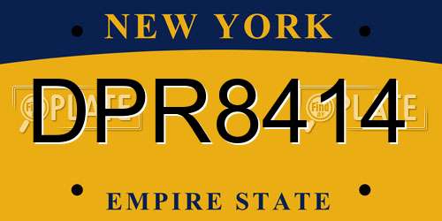 DPR8414 New York License Plate