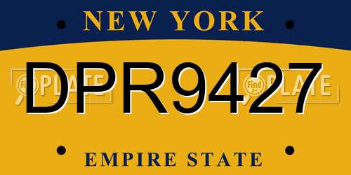 DPR9427 New York License Plate