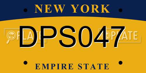 DPS047 New York License Plate