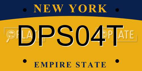 DPS04T New York License Plate