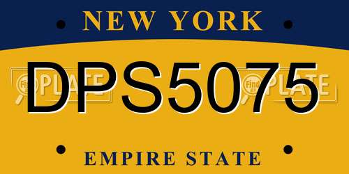 DPS5075 New York License Plate