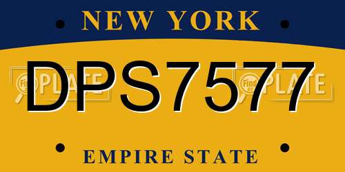 DPS7577 New York License Plate