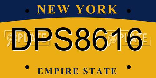 DPS8616 New York License Plate