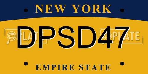 DPSD47 New York License Plate