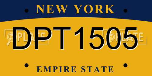 DPT1505 New York License Plate