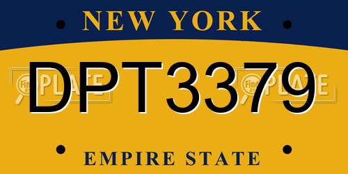DPT3379 New York License Plate