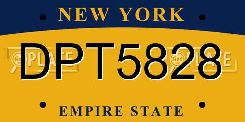 DPT5828 New York License Plate