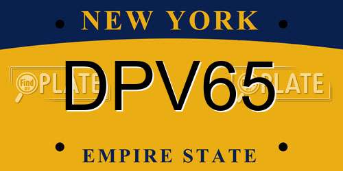 DPV65 New York License Plate
