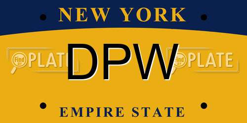 DPW New York License Plate