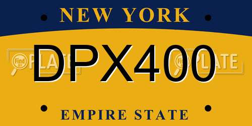 DPX400 New York License Plate