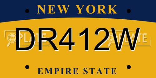 DR412W New York License Plate