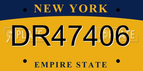 DR47406 New York License Plate