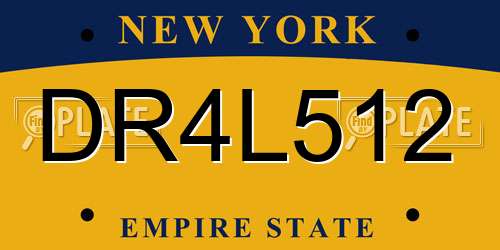 DR4L512 New York License Plate