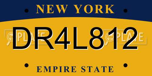 DR4L812 New York License Plate