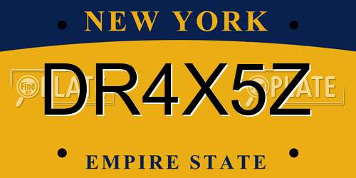 DR4X5Z New York License Plate
