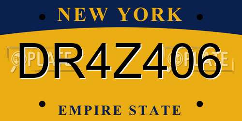 DR4Z406 New York License Plate