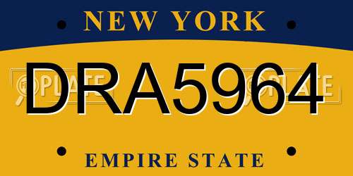 DRA5964 New York License Plate