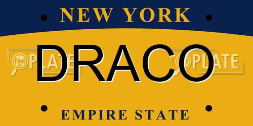 DRACO New York License Plate