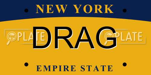 DRAG New York License Plate