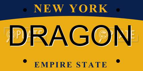 DRAGON New York License Plate