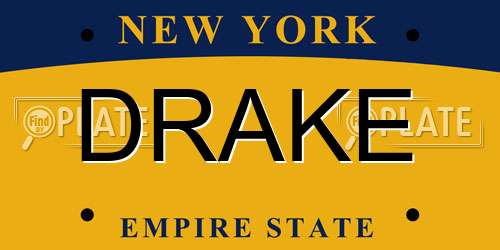 DRAKE New York License Plate