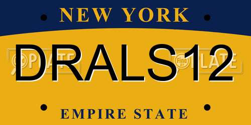 DRALS12 New York License Plate