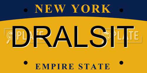 DRALSIT New York License Plate