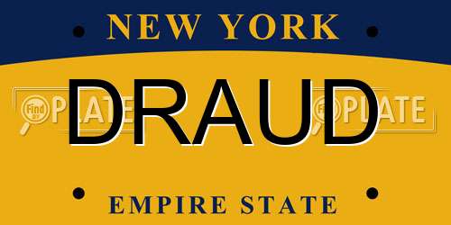 DRAUD New York License Plate