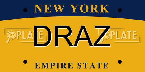 DRAZ New York License Plate