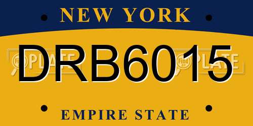 DRB6015 New York License Plate
