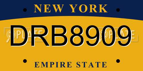 DRB8909 New York License Plate
