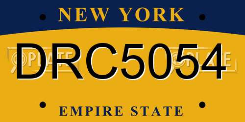 DRC5054 New York License Plate