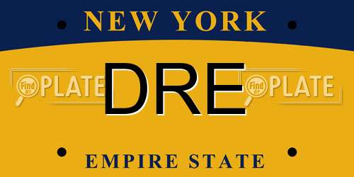 DRE New York License Plate