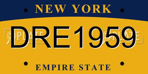 DRE1959 New York License Plate