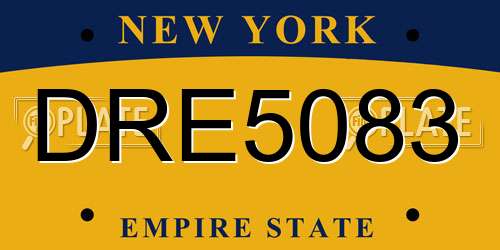 DRE5083 New York License Plate