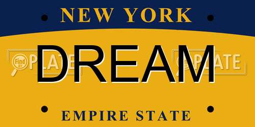 DREAM New York License Plate