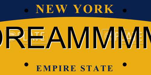 DREAMMMM New York License Plate