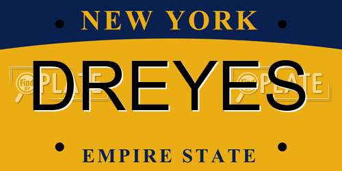 DREYES New York License Plate