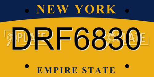 DRF6830 New York License Plate