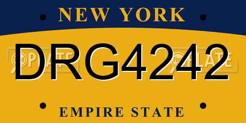 DRG4242 New York License Plate