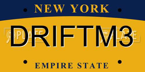 DRIFTM3 New York License Plate