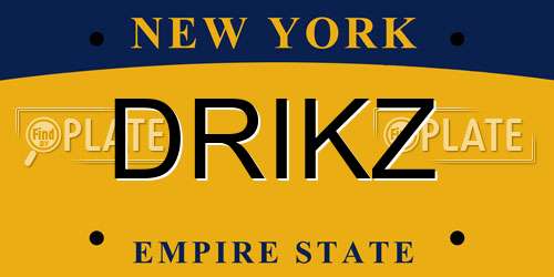DRIKZ New York License Plate