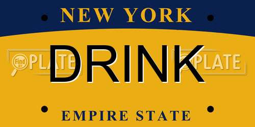 DRINK New York License Plate