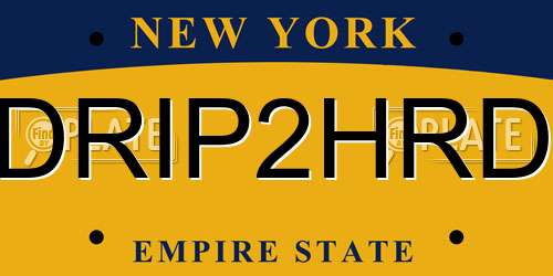 DRIP2HRD New York License Plate