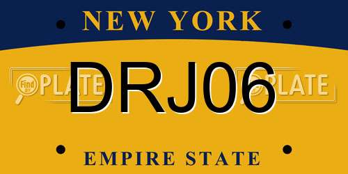 DRJ06 New York License Plate