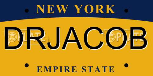 DRJACOB New York License Plate