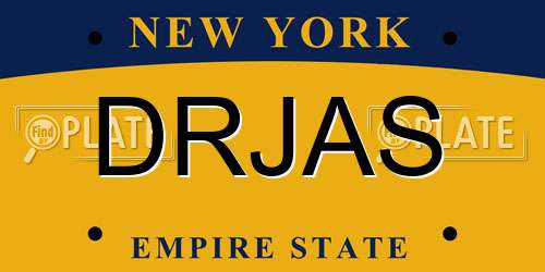 DRJAS New York License Plate