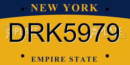 DRK5979 New York License Plate
