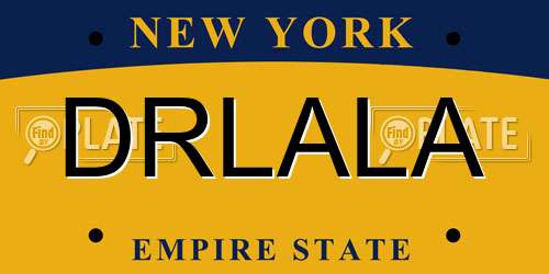 DRLALA New York License Plate